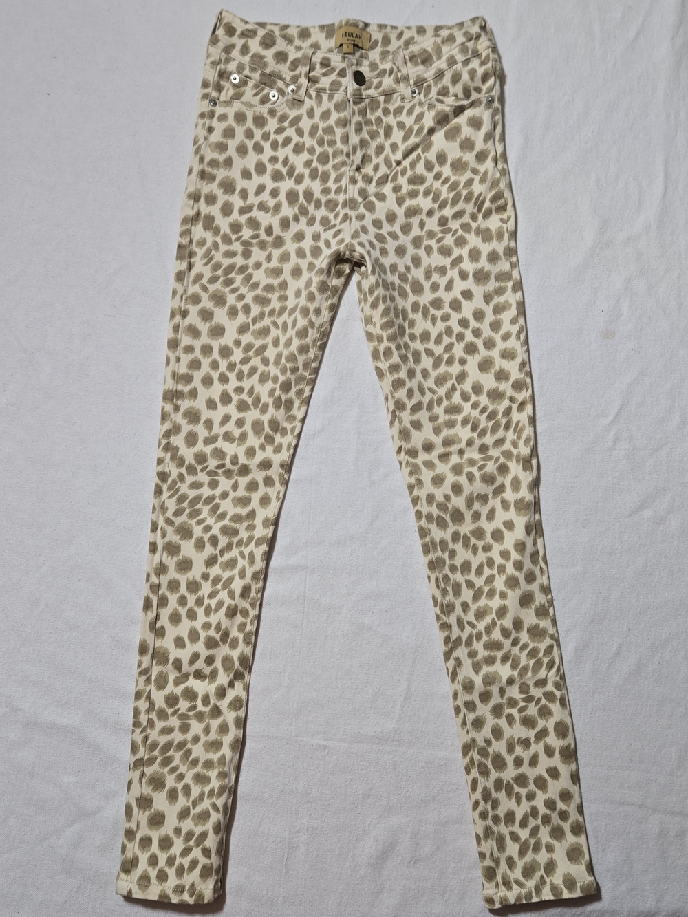 Beulah Beige Leopard-Print Skinny Jeans